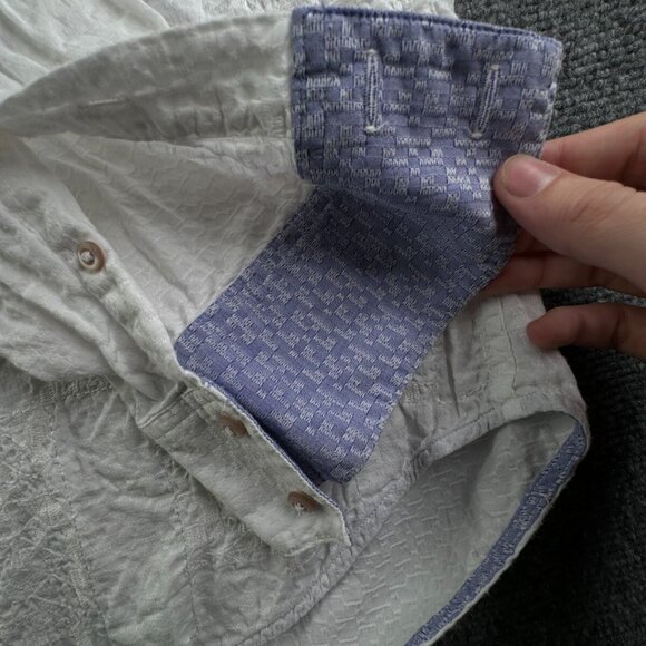 Robert Graham Long Sleeve Button Up Shirt Men Size 2XL White Textured Modal Poly - Picture 14 of 16